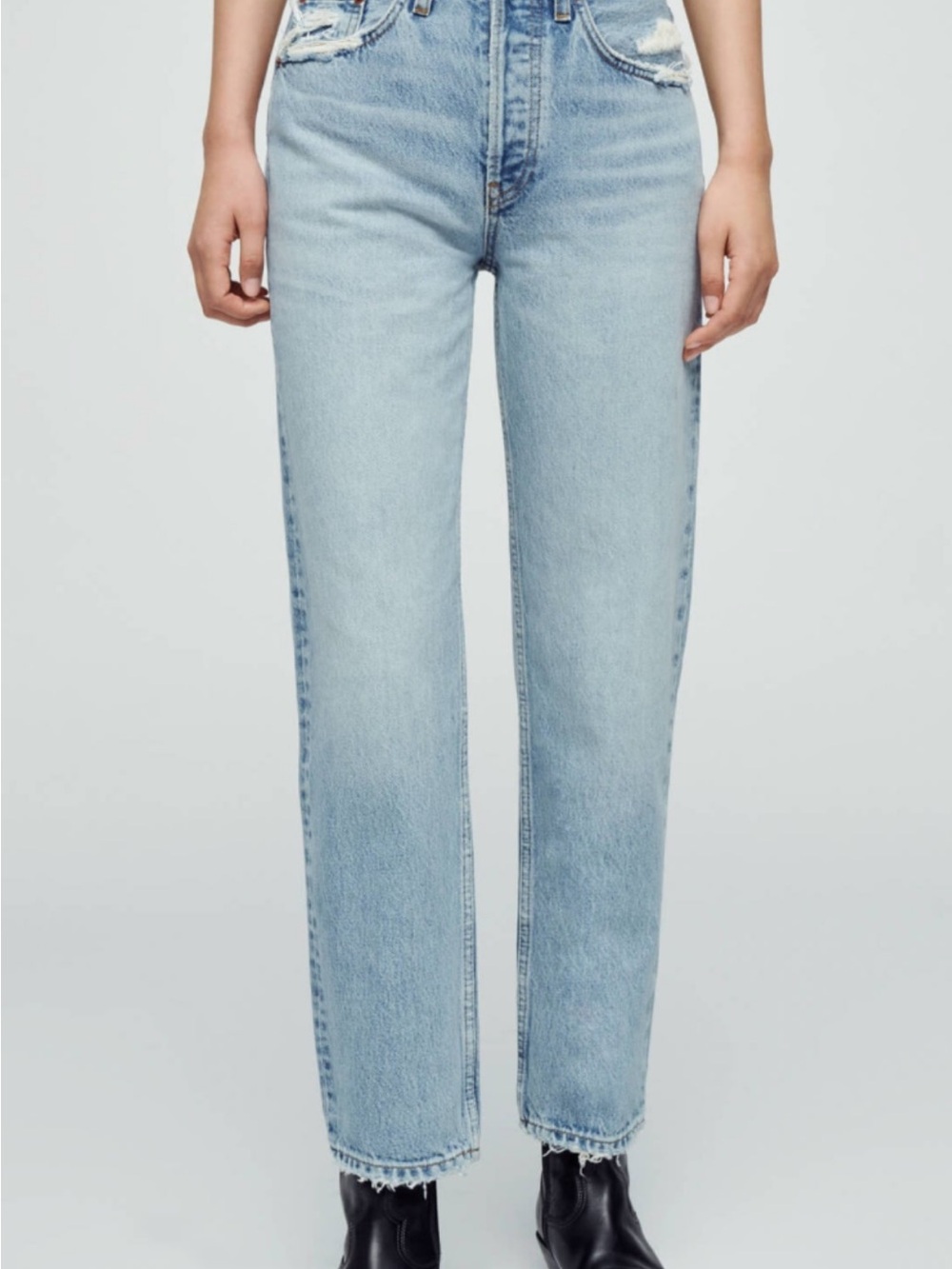Re/Done Light Blue Straight-Leg Women’s Jeans